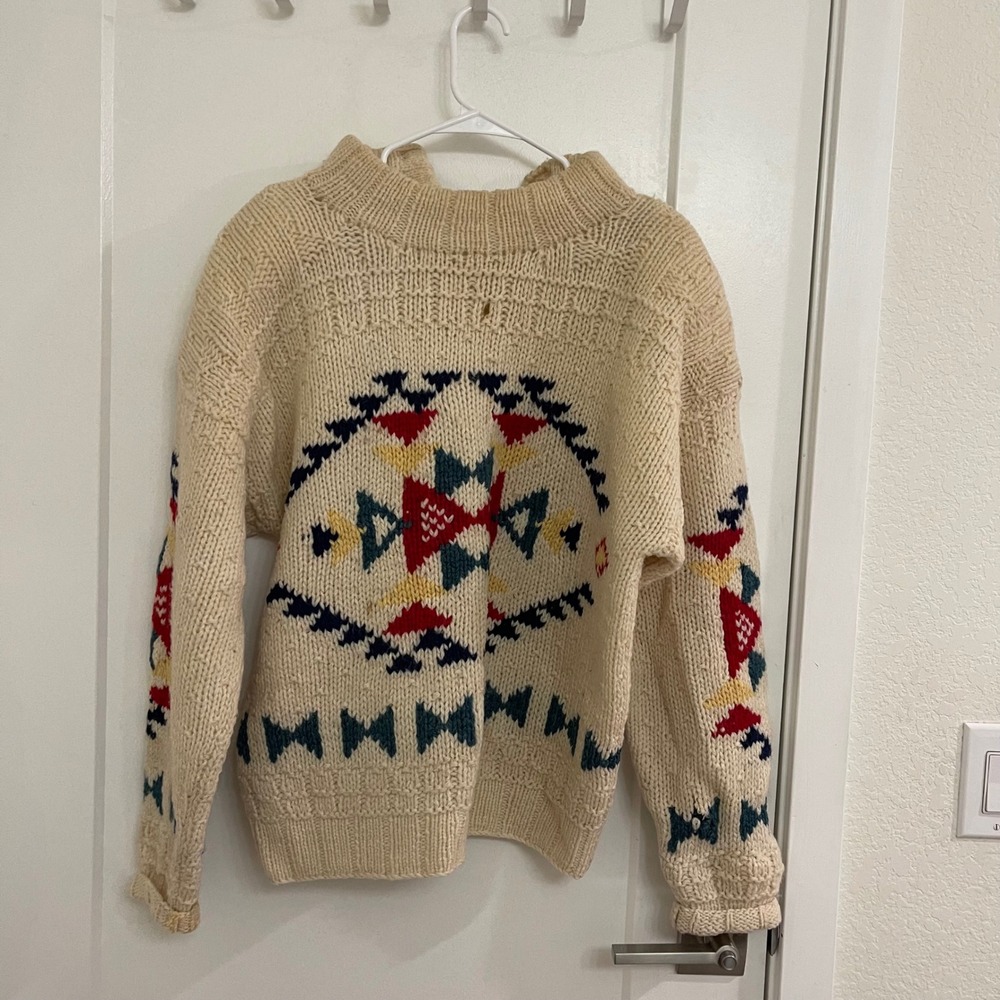 Vintage Woolrich Flawed Wool Sweater Geometric 80s Fall Holiday Retro